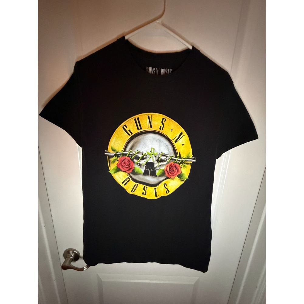 Guns N Roses Graphic T-Shirt Black Band Tee 2022‎ Bravado Logo Mens Medium